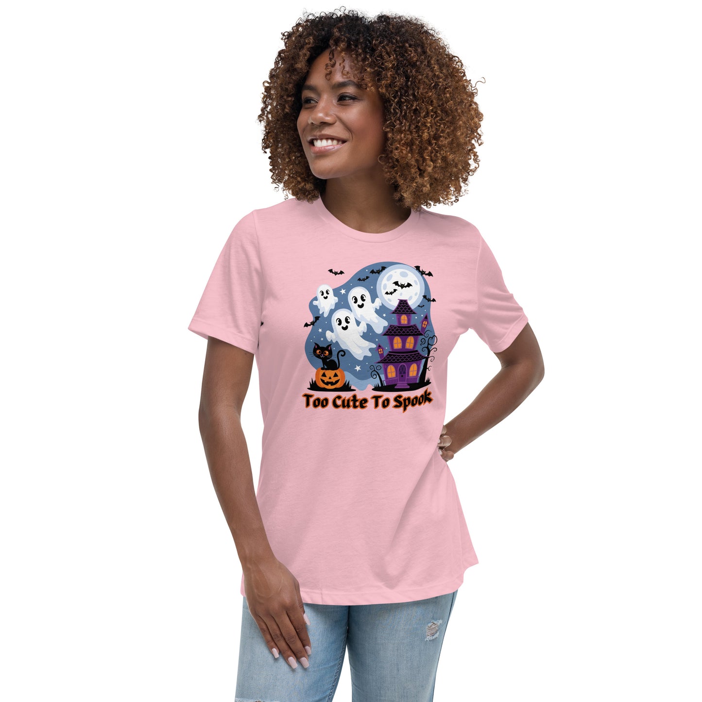 Too Cute To Spook" Women's Relaxed Tee - Comfortable and Fun Halloween Style - Women's Relaxed T-Shirt