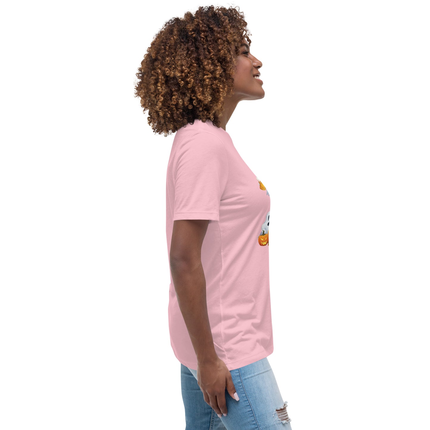 "Just Here For The Boos" Women's Relaxed Tee - Soft, Stylish, and Fun for Halloween - Women's Relaxed T-Shirt