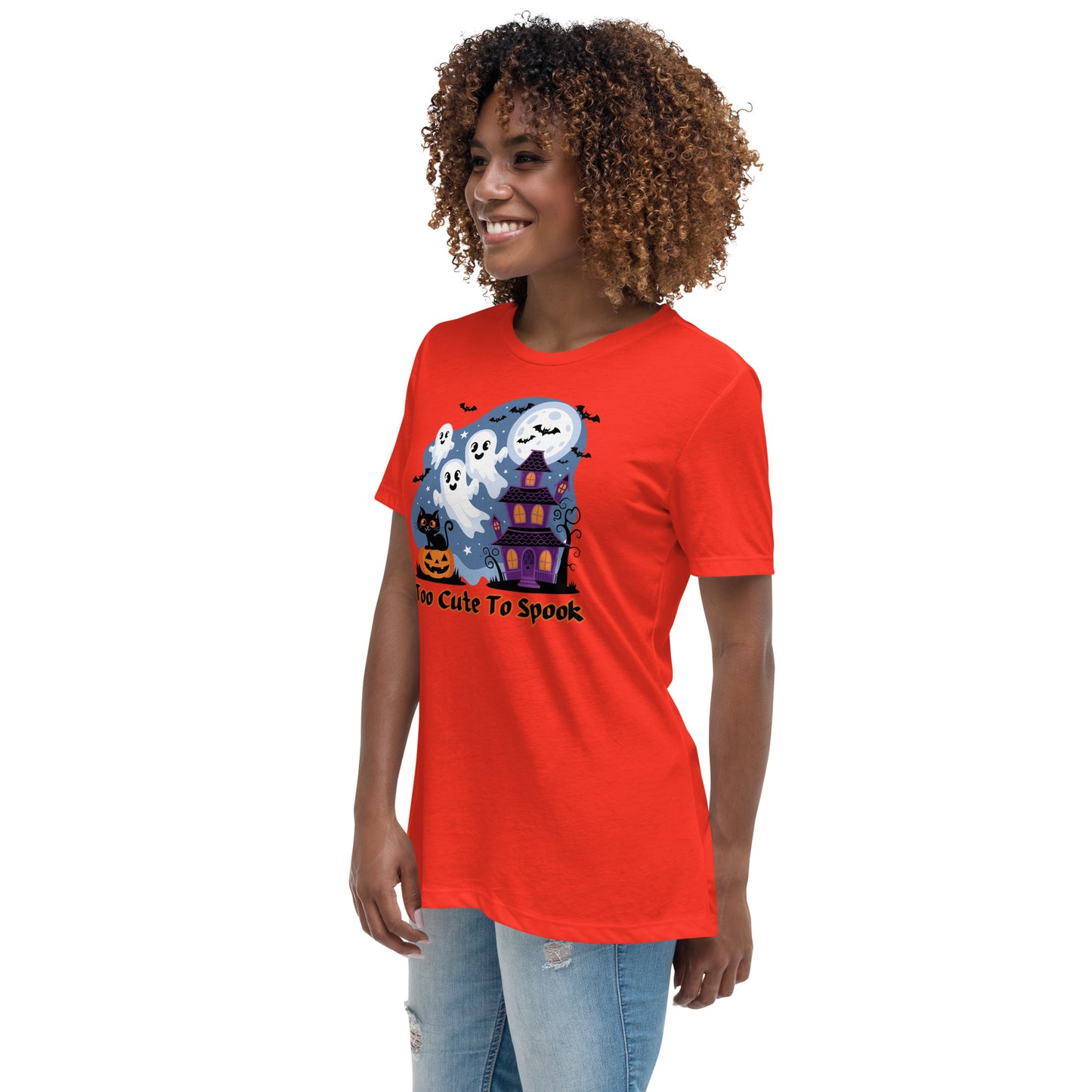 Too Cute To Spook" Women's Relaxed Tee - Comfortable and Fun Halloween Style - Women's Relaxed T-Shirt