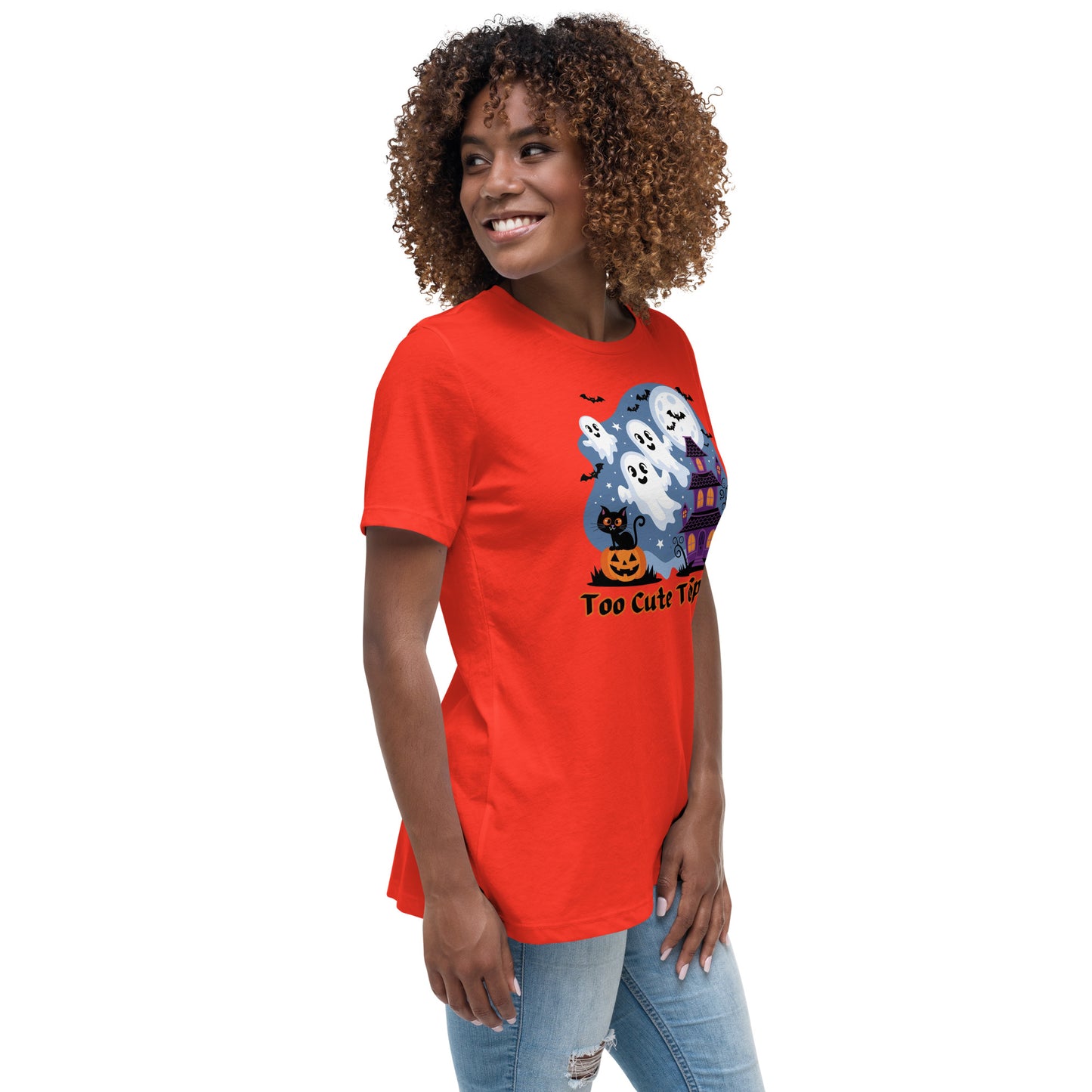 Too Cute To Spook" Women's Relaxed Tee - Comfortable and Fun Halloween Style - Women's Relaxed T-Shirt