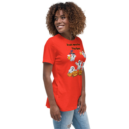 "Just Here For The Boos" Women's Relaxed Tee - Soft, Stylish, and Fun for Halloween - Women's Relaxed T-Shirt