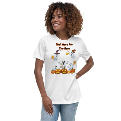 "Just Here For The Boos" Women's Relaxed Tee - Soft, Stylish, and Fun for Halloween - Women's Relaxed T-Shirt