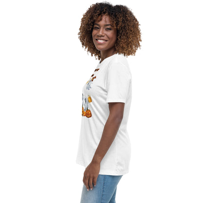 "Just Here For The Boos" Women's Relaxed Tee - Soft, Stylish, and Fun for Halloween - Women's Relaxed T-Shirt