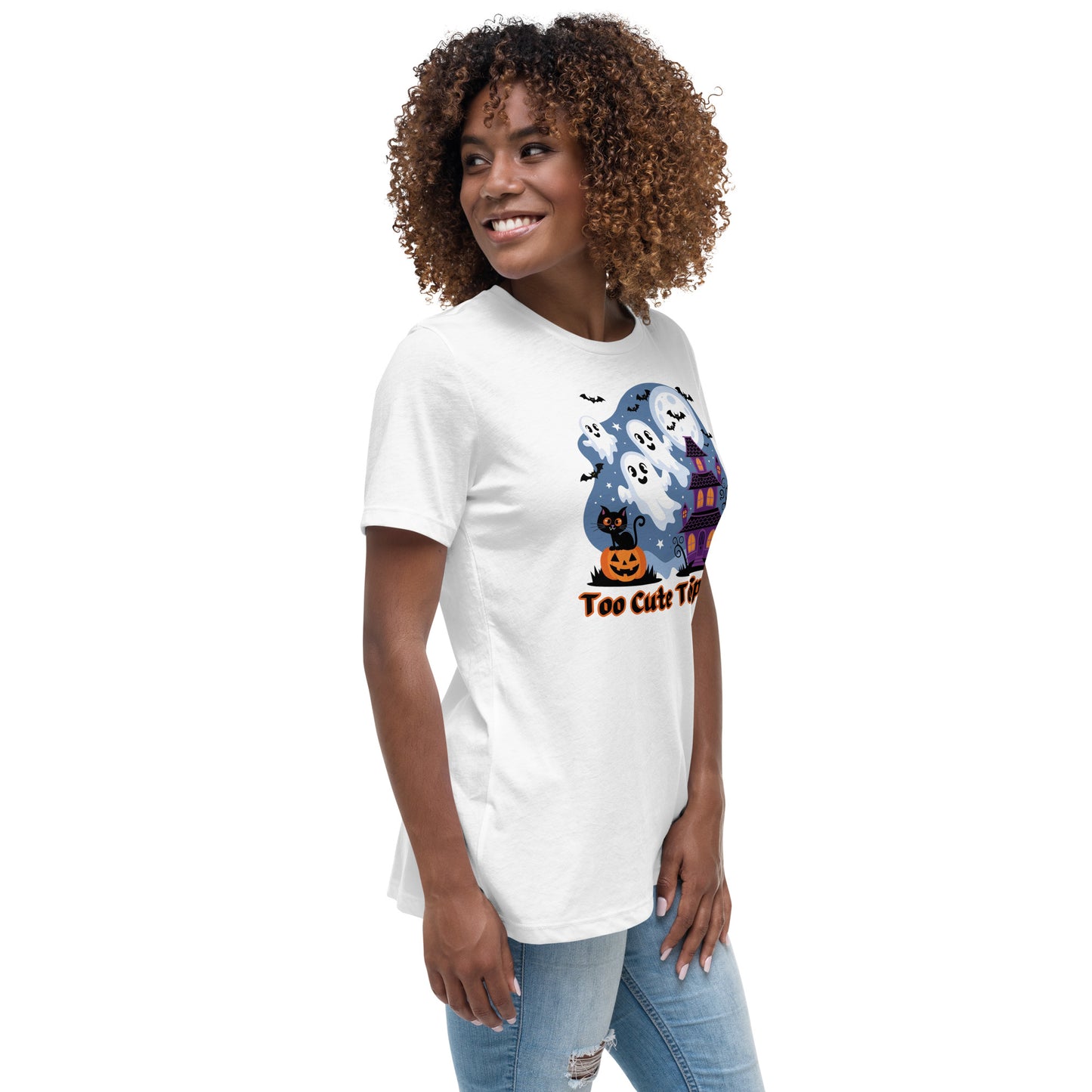 Too Cute To Spook" Women's Relaxed Tee - Comfortable and Fun Halloween Style - Women's Relaxed T-Shirt