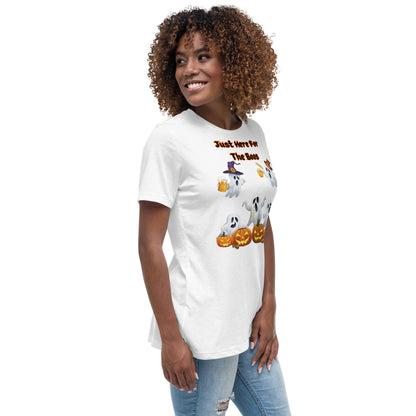 "Just Here For The Boos" Women's Relaxed Tee - Soft, Stylish, and Fun for Halloween - Women's Relaxed T-Shirt