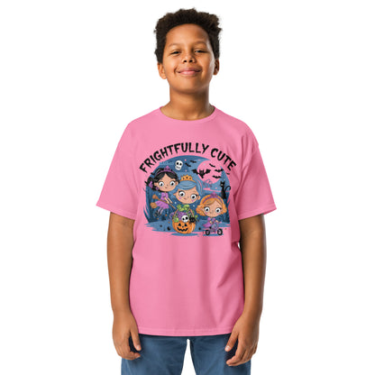 "Frightfully Cute" Youth Classic Tee - Durable, Stylish, and Perfect for Halloween - Youth classic tee