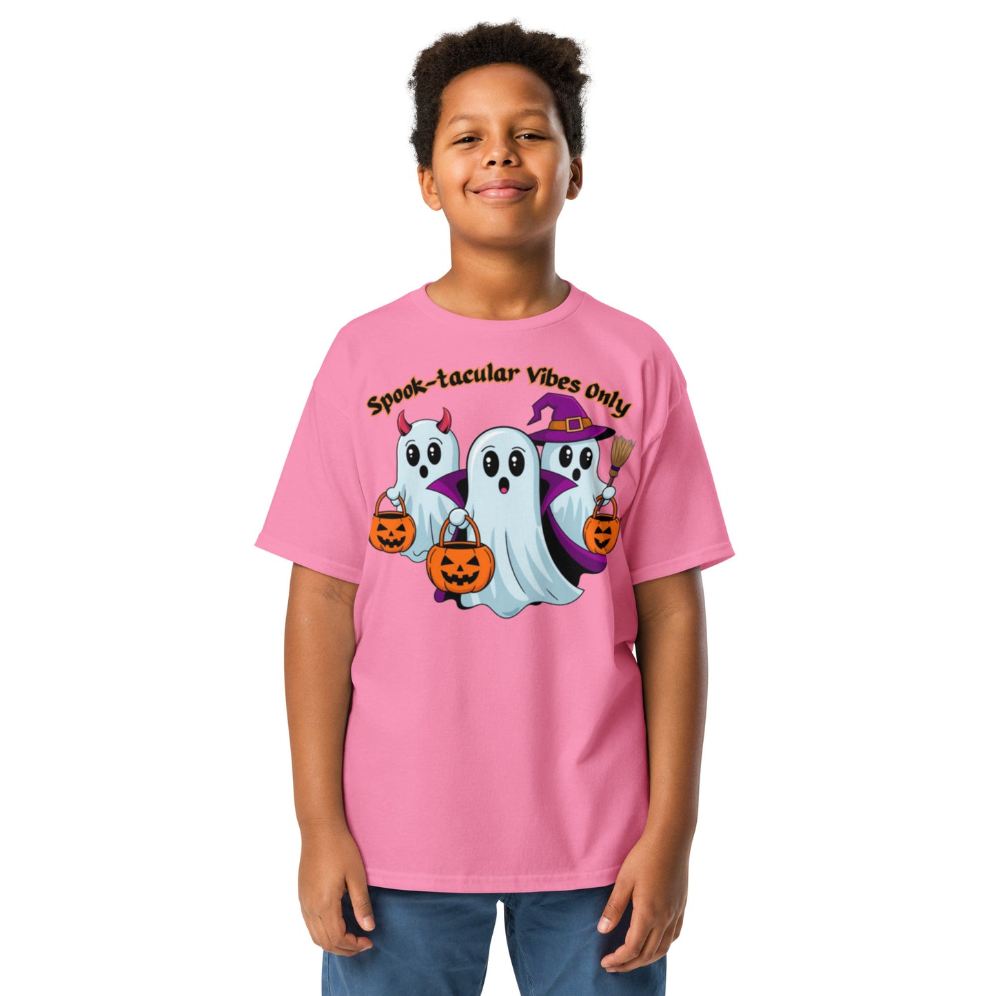 "Spook-tacular Vibes Only" Youth Classic Tee - Fun, Comfortable, and Perfect for Halloween