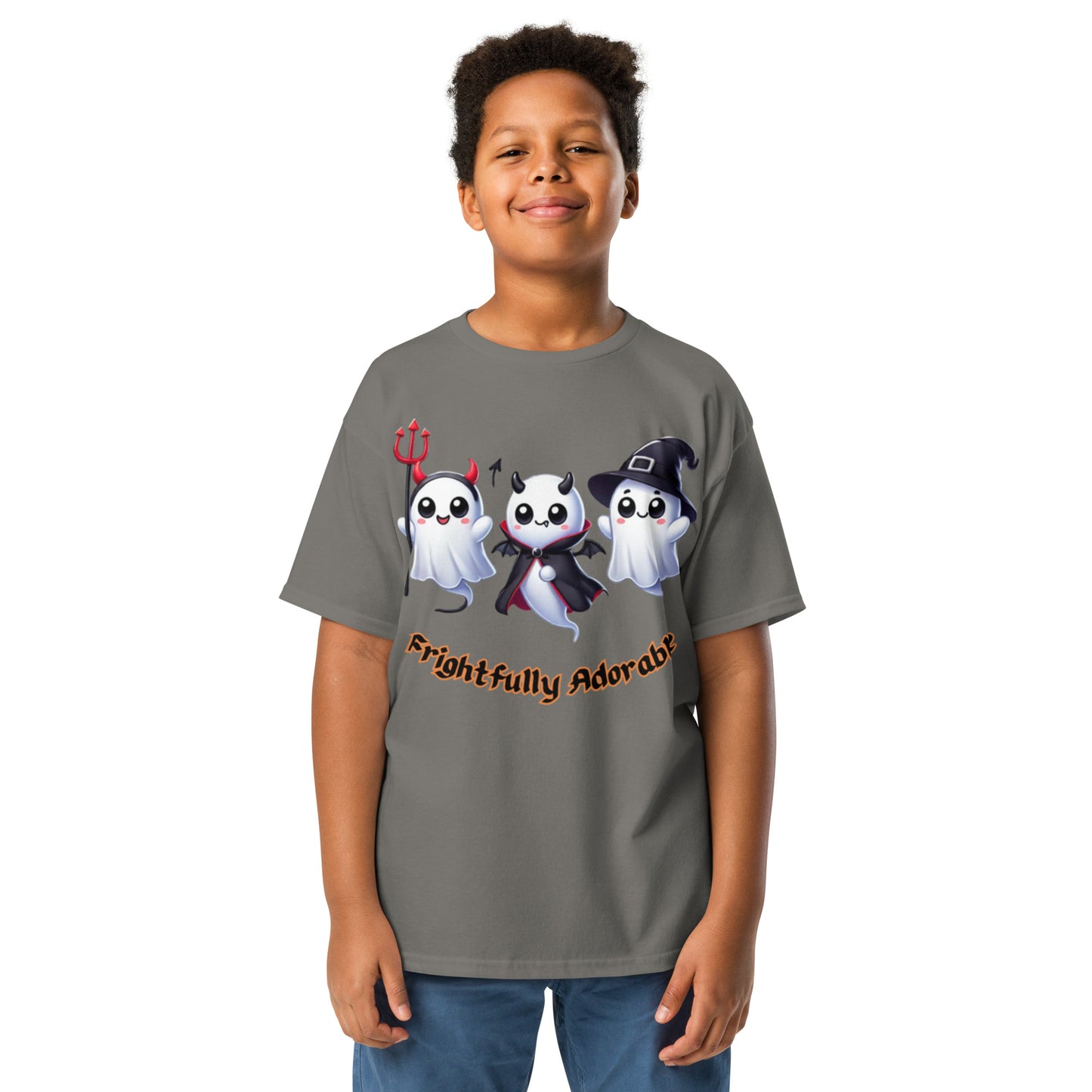 "Frightfully Adorable" Youth Classic Tee - Cute, Comfortable, and Perfect for Halloween