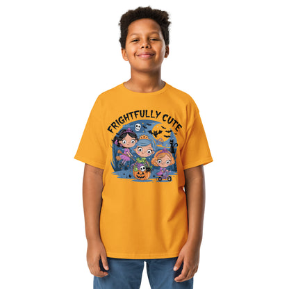 "Frightfully Cute" Youth Classic Tee - Durable, Stylish, and Perfect for Halloween - Youth classic tee