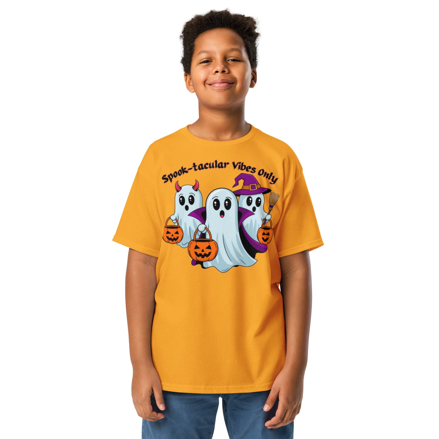 "Spook-tacular Vibes Only" Youth Classic Tee - Fun, Comfortable, and Perfect for Halloween