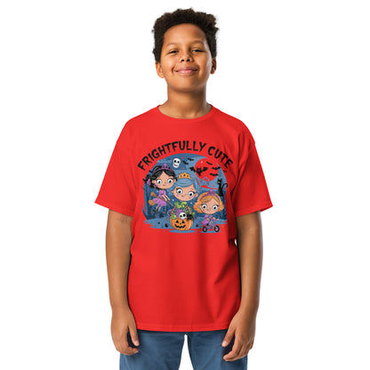 "Frightfully Cute" Youth Classic Tee - Durable, Stylish, and Perfect for Halloween - Youth classic tee