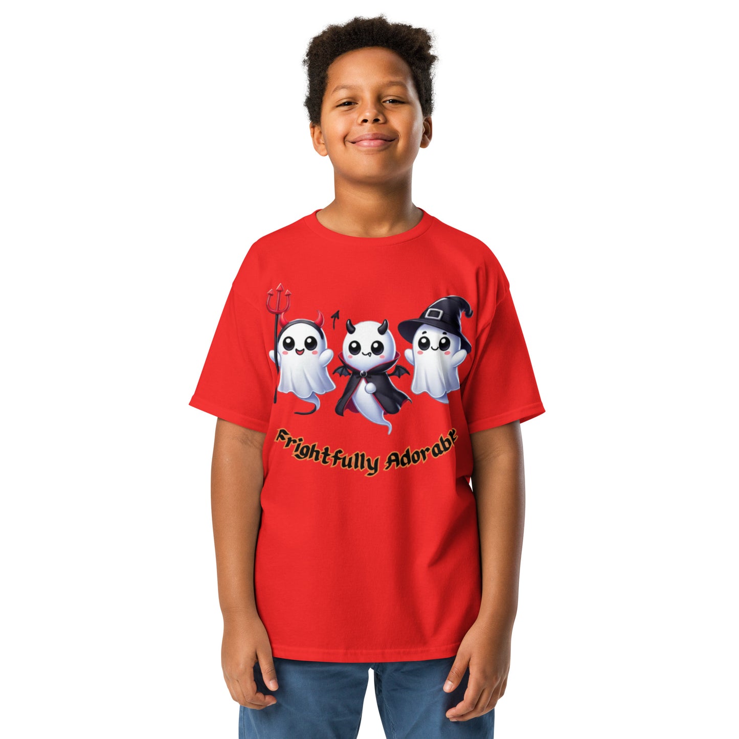 "Frightfully Adorable" Youth Classic Tee - Cute, Comfortable, and Perfect for Halloween