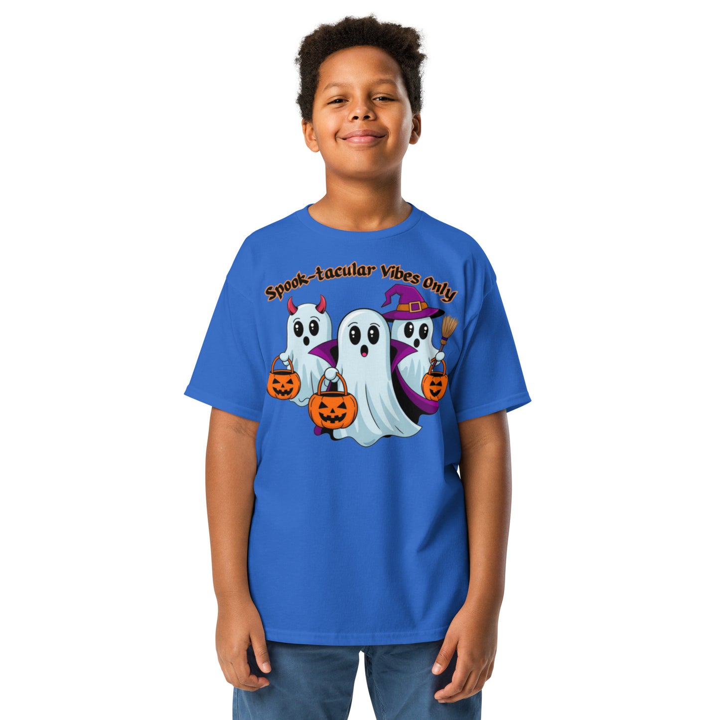 "Spook-tacular Vibes Only" Youth Classic Tee - Fun, Comfortable, and Perfect for Halloween