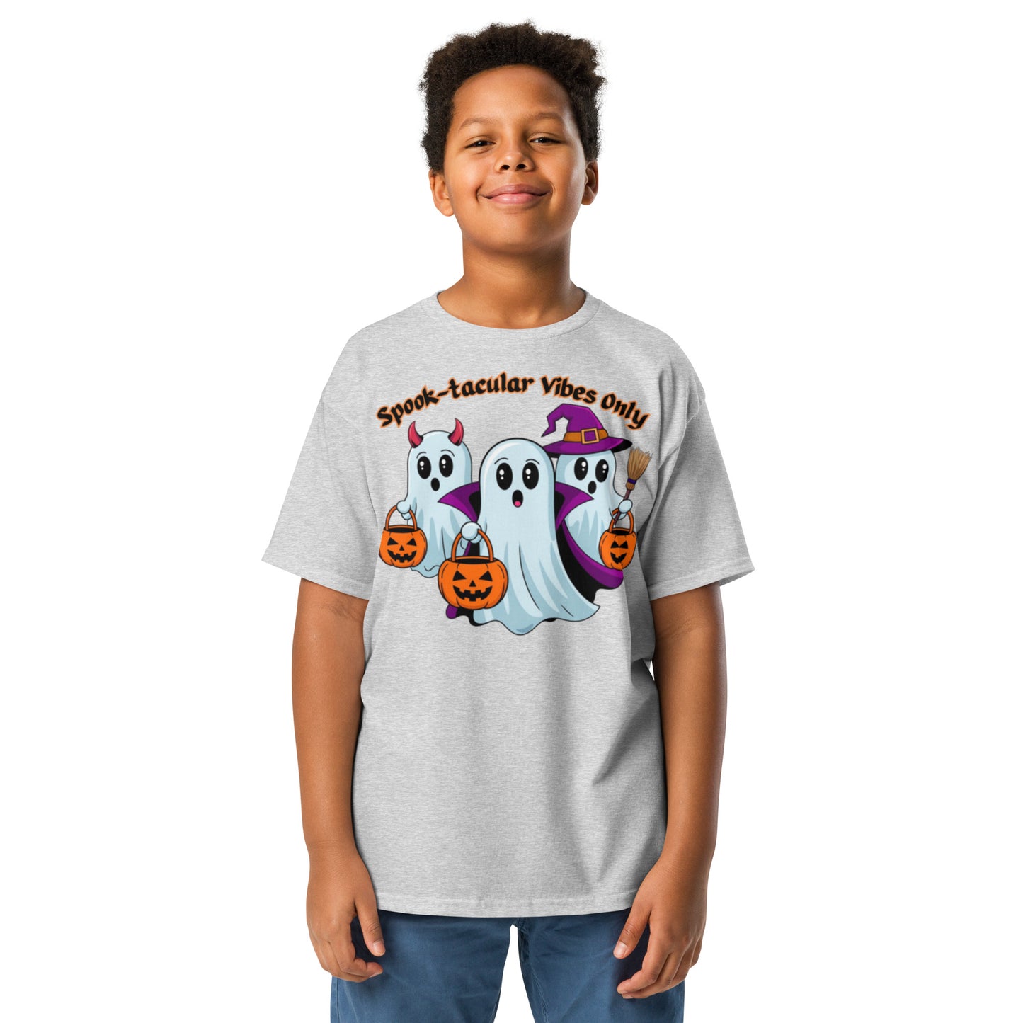 "Spook-tacular Vibes Only" Youth Classic Tee - Fun, Comfortable, and Perfect for Halloween