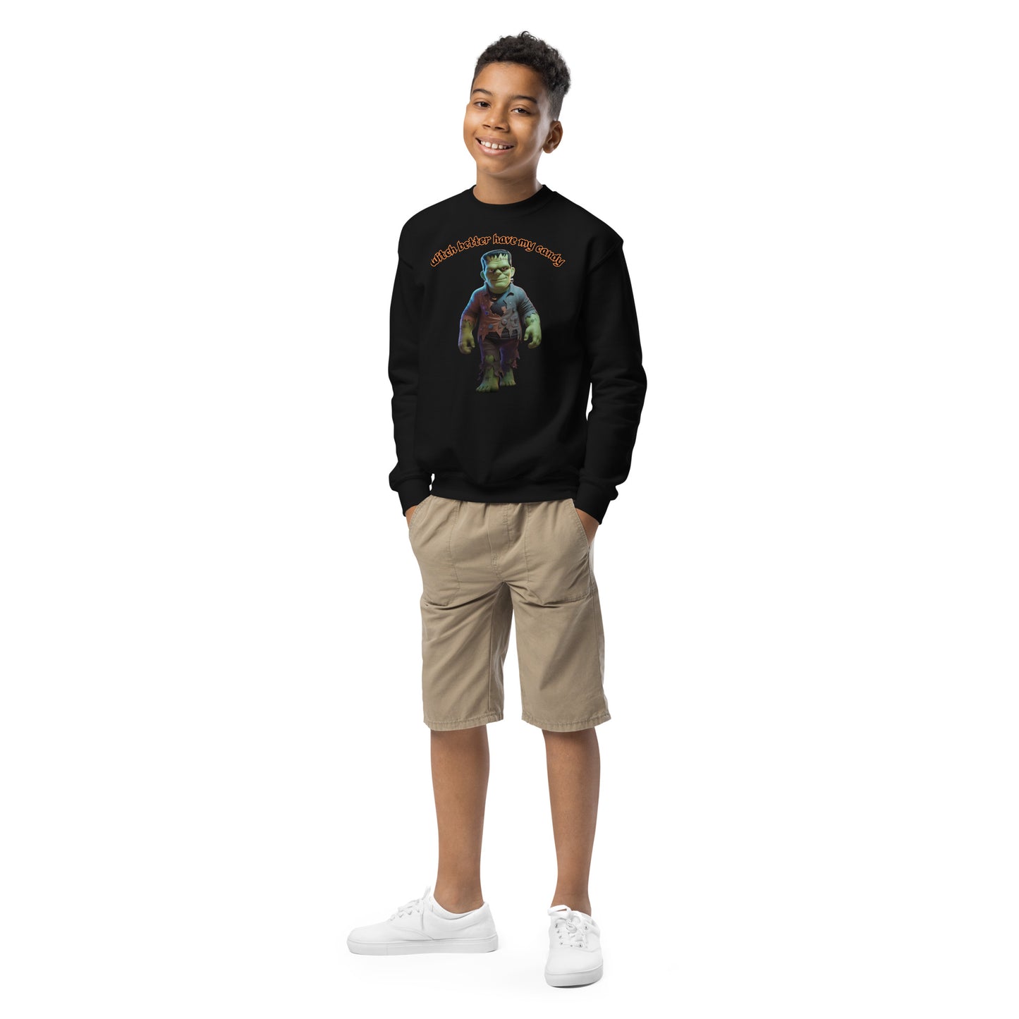 "Witch Better Have My Candy" Youth Crewneck Sweatshirt - Cozy Comfort and Halloween Fun