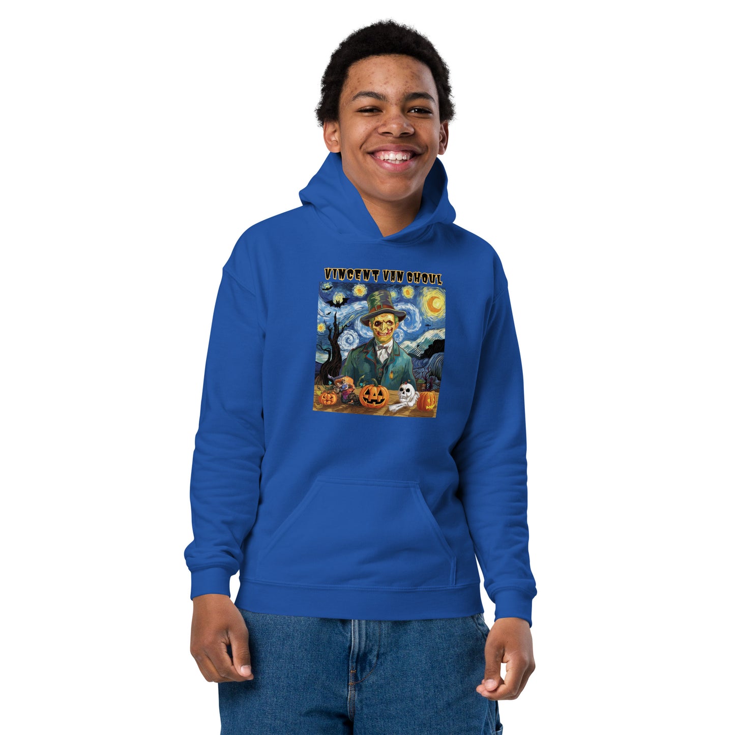 "Vincent Van Ghoul" Teen Hoodie - Artistic Halloween Style for the Bold and Creative