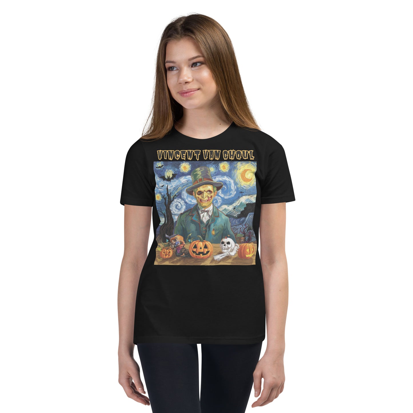 "Vincent Van Ghoul" Teen Tee - Light, Soft, and Perfect for Spooky Season - Youth Short Sleeve T-Shirt