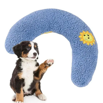 Dog Calming Pillow U-Shaped Pet Neck Support Pillow Machine Washable Pet Sleeping Supplies For Medium Small Dogs Puppy Kitten