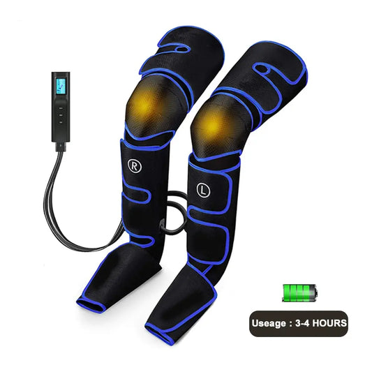 Rechargeable Leg Muscle Relaxer 6 modes Air Compression Recovery Boot Lymph Release Relieve Foot Fatigue Heating Leg Massager